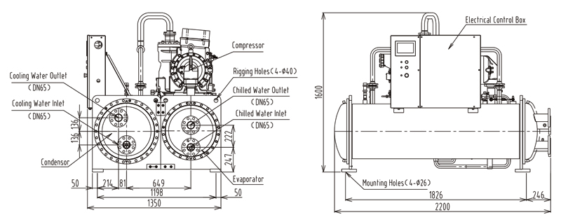 Water Cooled Screw Chiller RCUF50WZPY Nước làm lạnh bằng vít làm lạnh RCUF50WZPY